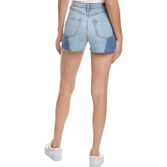 NWT! Blank NYC The Reeve Juicy Patchwork Colorblock Denim Shorts - Size 28 - Picture 3 of 7